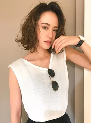 ミディアム カラー パーマ 🇨🇳ワンホンヘア 下田鉄也のヘアスタイル