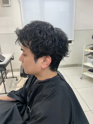 ショート パーマ メンズ ナチュラル×色気パ ーマ 渋谷/マナミのヘアスタイル