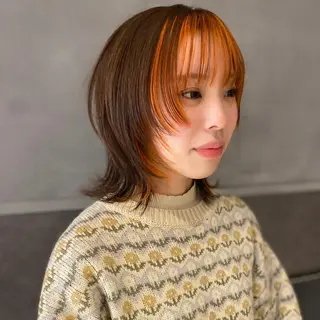 ミディアム カラー irwi/イルウィ所属・miku🎀門前仲町 ブリーチ・レイヤーのヘアスタイル