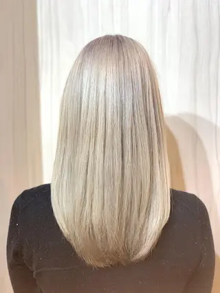 ミディアム カラー ヘアアレンジ ⭐️柏木皇気ブリーチ ムラ修正/他店直しのヘアスタイル