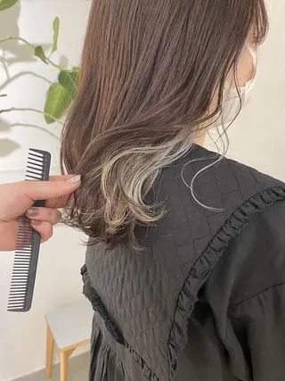 ミディアム カラー ハマモト ユナのヘアスタイル