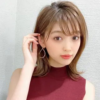 ミディアム カラー パーマ モテ髪×トレンド💕 小顔レイヤー 金井のヘアスタイル