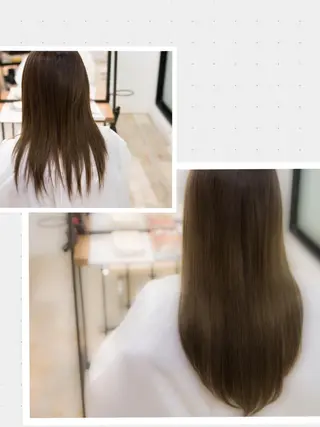 ミディアム セミロング FÜRSTIN所属・西村髪質改善 ブリーチ縮毛矯正のヘアスタイル