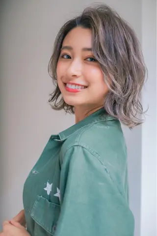 ミディアム カラー パーマ ヘアアレンジ Lond jeloud 名古屋所属・髪質改善 の達人/杉原碧仁のヘアスタイル