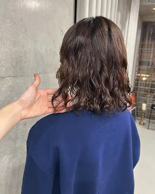 ミディアム パーマ ボブパーマコテ巻き風 パーマNo1深江秀平のヘアスタイル