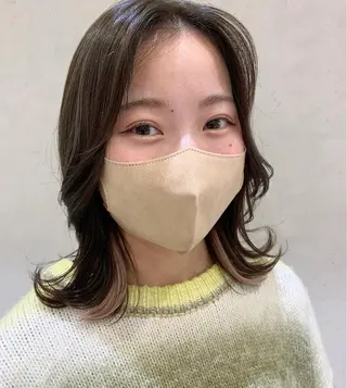 ミディアム カラー ヘアアレンジ ayumi🌈 インナーカラー🌈のヘアスタイル