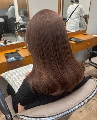 ミディアム カラー 無料縮毛矯正🌿 ／emiのヘアスタイル