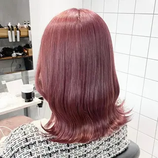 ミディアム 盛れる暖色🎀ガーリ ーヘア🎀きっかのヘアスタイル