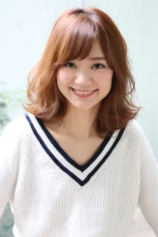 ミディアム カラー パーマ ヘアアレンジ 髪質改善//縮毛矯正 This表参道のヘアスタイル