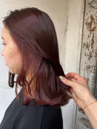 セミロング カラー お任せヘア☘️☘️ 及川渚のヘアスタイル