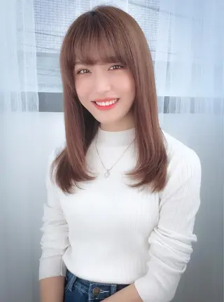 ミディアム カラー ヘアアレンジ 美髪矯正 Rioのヘアスタイル