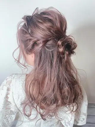 セミロング カラー ヘアアレンジ 櫛部洸貴/ メンズ、ヘットスパのヘアスタイル