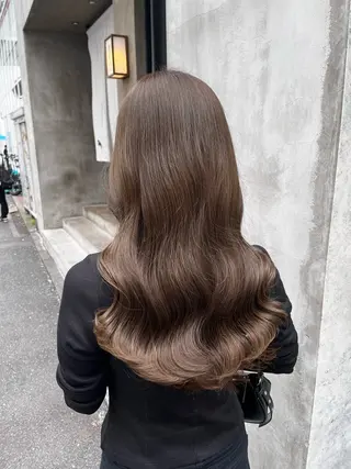 セミロング カラー シールエクステ 赤み無し/透明感のヘアスタイル