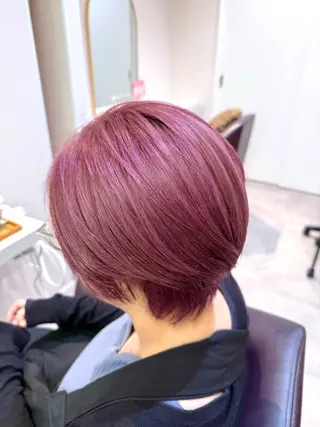 ショート 暖色🧡カット モデル💖石川町のヘアスタイル