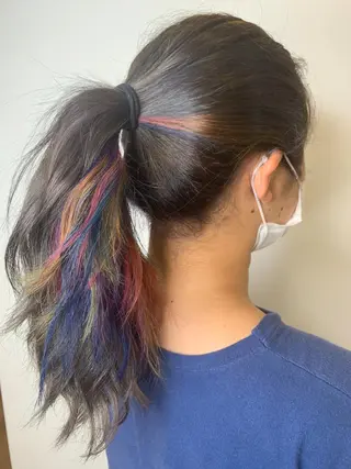 セミロング カラー ヘアアレンジ 🎗秋山勇 /三宮指名No.1のヘアスタイル