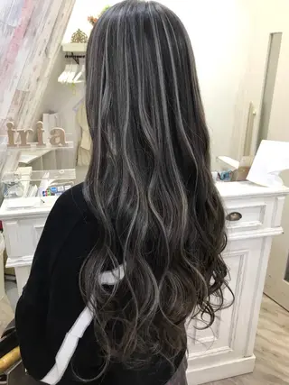 ロング カラー 前髪カット無料🎉 髪質改善✨影山湧市のヘアスタイル