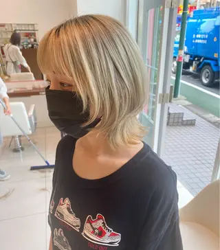ミディアム カラー HOLON池袋所属・ウルフカット ハッシュカット/七海のヘアスタイル