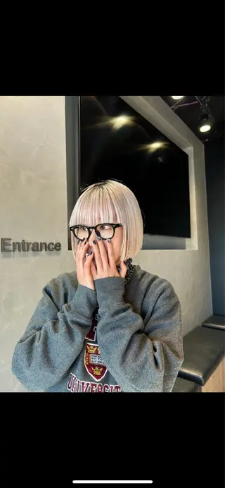 ミディアム カラー レイヤー/ボブ/透明 感カラー/nayuのヘアスタイル