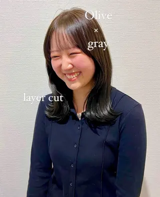 ミディアム 加納千華 /ボブ/ぱつっとボブのヘアスタイル