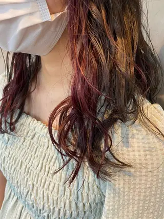 セミロング カラー ヘアアレンジ 切りっぱなしボブ/ デザインカラー店長のヘアスタイル