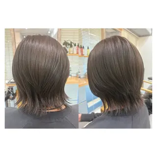 ミディアム レイヤーカット・ 縮毛矯正 星野のヘアスタイル