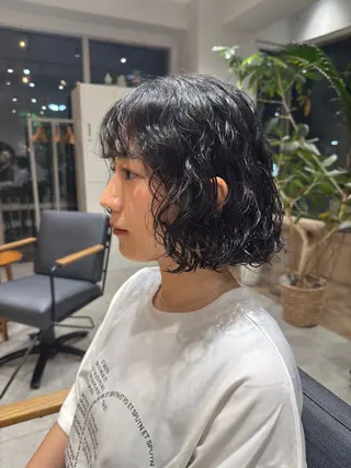 ミディアム パーマ パーマ/ボブ /レイヤー チヒロのヘアスタイル