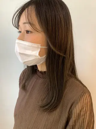 ミディアム カラー ミディアムパーマ /癖毛パーマのヘアスタイル