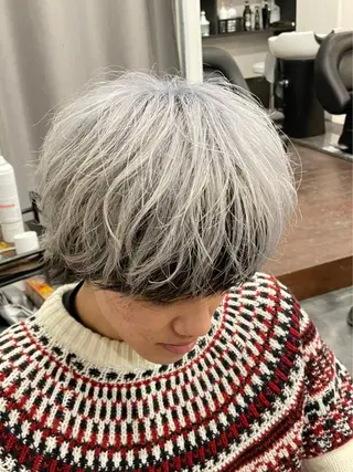 ショート カラー パーマ メンズ B TECH by Zen【ビーテックバイゼン】所属・メンズパーマ/京都駅 /メンズ/奥村航平のヘアスタイル