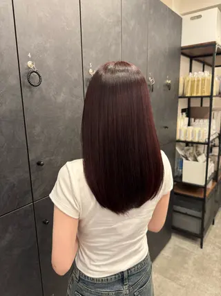 ロング カラー、スパニスト 藤原凜香のヘアスタイル
