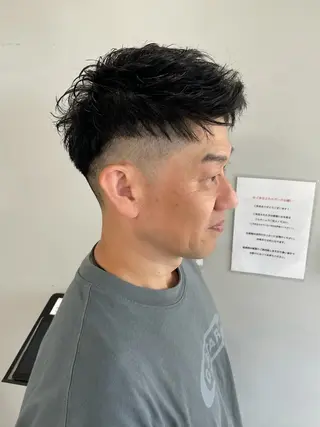 ショート メンズ メンズモテパーマ💙 fuwaのヘアスタイル