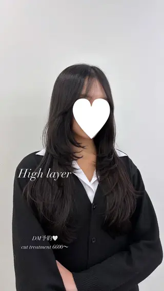 ロング 表参道ハッシュカット レイヤー/リノンのヘアスタイル