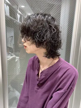 セミロング カラー メンズ メンズ特化❤️‍🔥 パーマ職人江口佳乃のヘアスタイル