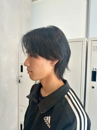 ショート パーマ メンズ 渋谷レイヤーカット/ 暖色艶カラー🩵高橋のヘアスタイル