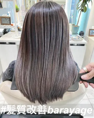 セミロング カラー 山崎俊輔/髪質改善 /バレイヤージュのヘアスタイル