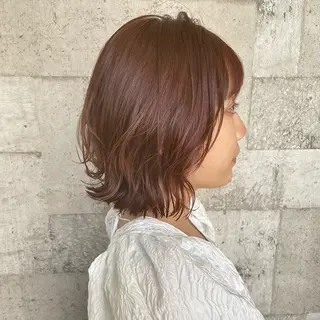 ミディアム カラー パーマ 村上 遥香 店長スタイリストのヘアスタイル