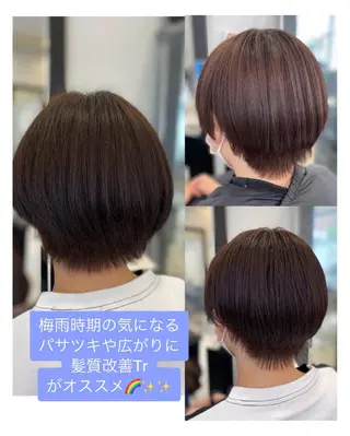 ショート YASU🍎CUT 赤系カラー/ヘアケアのヘアスタイル