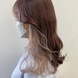 ミディアム カラー ヘアアレンジ 🦄インナーカラー 🦄貫井彩花のヘアスタイル