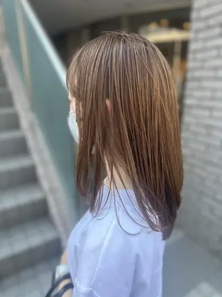 カラー セミロング 個室型美容室san 都賀店のヘアスタイル