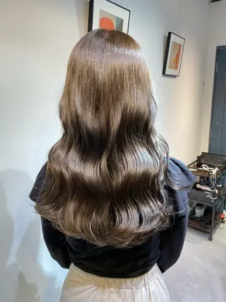 セミロング カラー 縮毛矯正⭐️ TAKAHIROのヘアスタイル