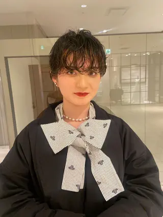 ショート カラー パーマ 松村 澪里のヘアスタイル