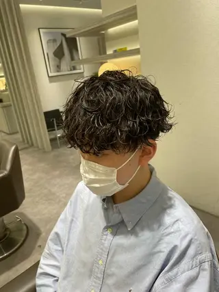 ショート パーマ メンズ Reginavita栄所属・パーマ×メッシュ/ 本日空き○/岡本一真のヘアスタイル