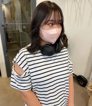 ミディアム カラー 原 菜帆のヘアスタイル