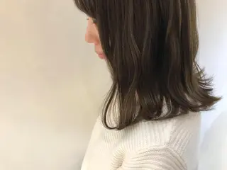ミディアム カラー ヒロミ/アレンジ/ アンニュイ/透け感のヘアスタイル