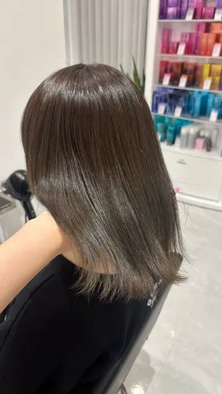 ミディアム カラー 艶感×抜け感hair /ReLit 正源のヘアスタイル