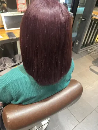 ミディアム カラー ブリーチ＆縮毛矯正 🧸tomoki🧸のヘアスタイル