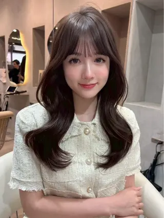 ロング カラー 大宮韓国風レイヤー カット吉田こうすけのヘアスタイル