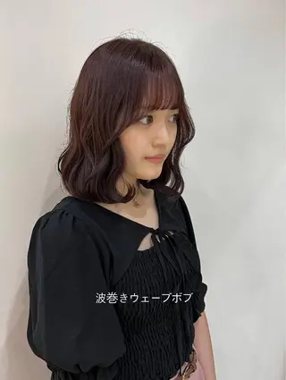 ミディアム カラー ヘアアレンジ 🥀暖色韓国ヘア💕 保科侑花のヘアスタイル