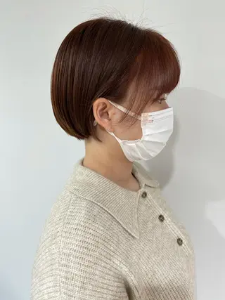 ショート カラー 太田ありさ クリーミーヘアカラーのヘアスタイル