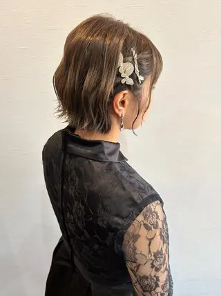 ショート ヘアアレンジ 𝒌𝒚𝒐𝒌𝒂 🍀のヘアスタイル