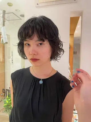 ショート パーマ 吉永 琴香のヘアスタイル